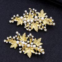Alligator Hair Clip, Zinc Alloy, with Plastic Pearl, fashion jewelry & for woman & with rhinestone 