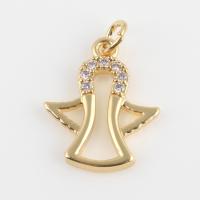 Cubic Zirconia Micro Pave Brass Pendant, with Cubic Zirconia, gold color plated, DIY 