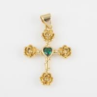 Brass Cross Pendants, gold color plated, DIY [