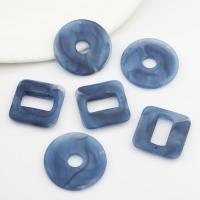 Harz Perlen Schmuck, DIY & verschiedene Muster für Wahl, blau, ca. 100PCs/Tasche, verkauft von Tasche