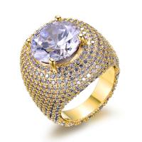 Anilo de dedo de latón, metal, chapado, diverso tamaño para la opción & para mujer & con diamantes de imitación, más colores para la opción, Vendido por UD