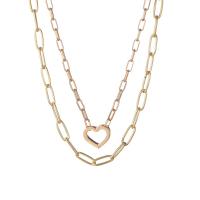 Zinc Alloy Necklace, Heart, plated, for woman, golden 