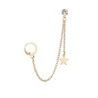 Zinc Alloy Drop Earring, Star, plated, micro pave cubic zirconia & for woman, golden 