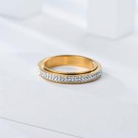 Нержавеющая сталь Rhinestone палец кольцо, Нержавеющая сталь 304, ювелирные изделия моды & разный размер для выбора & со стразами, Много цветов для выбора, продается PC