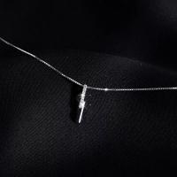 Sterling Silber Schmuck Halskette, 925er Sterling Silber, mit Verlängerungskettchen von 6cm, Modeschmuck & für Frau & mit Strass, Länge:ca. 40.5 cm, verkauft von PC