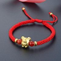 Fashion Jewelry Bracelet, 925 Sterling Silver, with Polyester Cord 