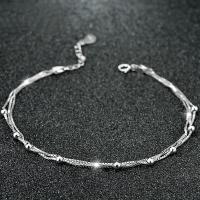 Tobillera de joyería de moda, plata de ley 925, con 3cm extender cadena, para mujer, longitud:aproximado 21 cm, Vendido por UD
