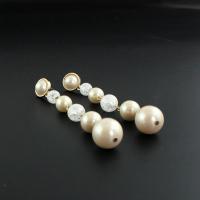 Pendiente de aleación de cinc con perlas plásticas, aleación de zinc, con Perlas plásticas, Joyería & para mujer, 90mm, Vendido por Par