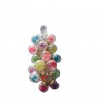 Glass Pendants, with Rhinestone, Round, DIY & luminated, mixed colors, 16mm 
