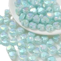 Perles acryliques plaquée, Acrylique, coeur, Placage UV, DIY, plus de couleurs à choisir Vendu par PC