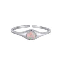 Sterling Silver Finger Ring, 925 Sterling Silver, with Opal, fashion jewelry & for woman, US Ring 