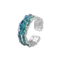 Стерлингового серебра кольцо, 925 пробы, ювелирные изделия моды & Женский & эмаль, Много цветов для выбора, 8mm, продается PC