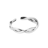 Sterling Silver Finger Ring, 925 Sterling Silver, Antique finish, fashion jewelry & for woman, 3.4mm 