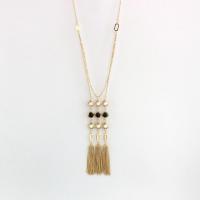 Schwarze Achat Halskette, Zinklegierung, mit Schwarzer Achat & Kunststoff Perlen, Modeschmuck & für Frau, Länge:ca. 28.34 ZollInch, verkauft von PC[
