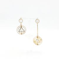 Asymmetric Earrings, Brass, with Howlite, fashion jewelry & for woman, 80mm,46mm 