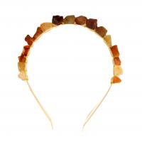 Hair Bands, Natural Stone, with Brass & Iron, plated & for woman 