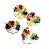 Hair Slide, Natural Gravel, with Zinc Alloy, Tree, plated, for woman 50mm 