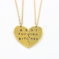 Zinc Alloy Necklace, Heart, plated, detachable & for woman Approx 46 cm 