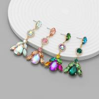 Zinc Alloy Stud Earring, Flower, fashion jewelry & for woman & with rhinestone 