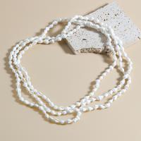 Цинкового сплава ожерелье, цинковый сплав, с Ракушка, Ракушка, Другое покрытие, ювелирные изделия моды & Женский, белый, длина:Приблизительно 150.8 см, продается PC