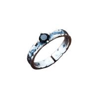 Sterling Silver Finger Ring, 925 Sterling Silver, with Meteorite, polished, Unisex original color 