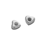 Sterling Silver Spacer Beads, 925 Sterling Silver, Heart, plated, DIY, silver color 