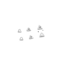 Espaciador De Abalorio De Plata , plata de ley 925, Triángulo, chapado, Bricolaje & diverso tamaño para la opción, plateado, Vendido por UD
