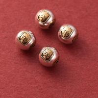 925 Sterling Silver Spacer Bead, Round, Antique finish, DIY, silver color, 10mm Approx 1.6mm 