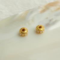 Brass Spacer Beads, with Shell Pearl, plated, DIY, gold Approx 2mm 