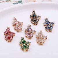 Crystal Brass Pendants, with Crystal, Butterfly, plated, DIY & with rhinestone [