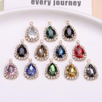 Crystal Brass Pendants, with Crystal, plated, DIY & with rhinestone 