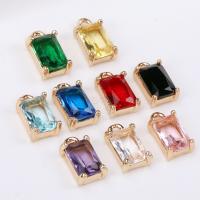 Crystal Brass Pendants, with Crystal, plated, DIY 