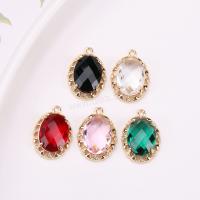 Crystal Brass Pendants, with Crystal, plated, DIY & with rhinestone [