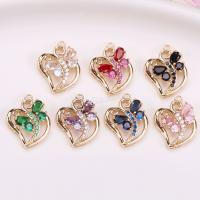Crystal Brass Pendants, with Crystal, plated, DIY & micro pave cubic zirconia 
