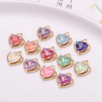 Crystal Brass Pendants, with Crystal, Heart, plated, DIY [
