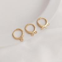 Brass Lever Back Earring Component, real gold plated, fashion jewelry 11.5mm 