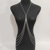 Body Chain Jewelry, Zinc Alloy, with Plastic Pearl, fashion jewelry & for woman 53cm,50cm,54cm,59cm,63cm 