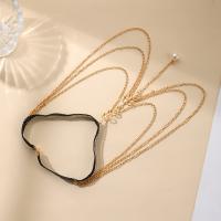 Body Chain Jewelry, Zinc Alloy, with Lace & Plastic Pearl, fashion jewelry & for woman 