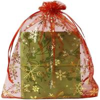 Christmas Gift Bag, Organza, Christmas Design 