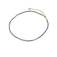 жемчужное стеклянное ожерелье , Seedbead, с титан & Природный кварцевый, с 5cm наполнитель цепи, ювелирные изделия моды & Женский, два разных цвета, длина:38 см, продается Strand