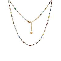Titanium Steel Jewelry Necklace, with Quartz, with 5cm extender chain, fashion jewelry & for woman, multi-colored cm 