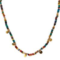 Collier de coquillages, coquillage, avec Acier titane, bijoux de mode & pour femme, multicolore cm, Vendu par brin