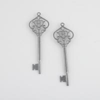 Zinc Alloy Key Pendants, plated, DIY & hollow Approx 1.8mm 