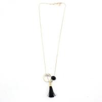 Glass Zinc Alloy Necklace, with Glass & Brass, fashion jewelry & for woman Approx 23.62 Inch 