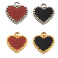 pendentifs de cœur en inox , Acier inoxydable 304, avec Acrylique, coeur, Placage ionique sous vide, bijoux de mode & unisexe, plus de couleurs à choisir Environ 2mm, Vendu par PC