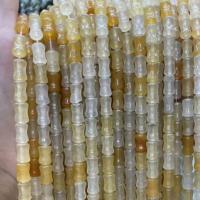 Single Gemstone Beads, Yellow Calcedony, Bamboo, polished, DIY yellow Approx 38 cm 