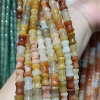 Einzelne Edelstein Perlen, Feuerzeug Imperial Jade, Bambus, poliert, DIY, 8x12mm, Länge:ca. 38 cm, verkauft von Strang