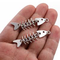 Zinc Alloy Jewelry Pendants, Fish Bone, silver color plated, DIY Approx 