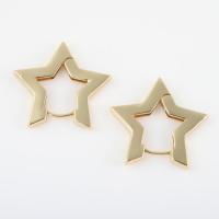 Brass Drop Earring, Star, gold color plated, for woman 