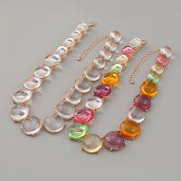 Zinc Alloy Necklace, with Resin, with 8.8cm extender chain, fashion jewelry & for woman Approx 40.4 cm 